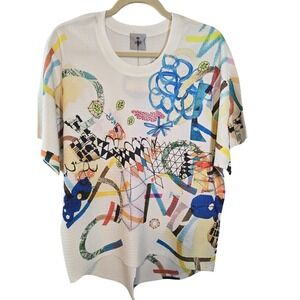 INOAH "Prisma Glow"‎ Graphic Print Tunic Top Women's Size S New